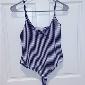 Striped leotard bodysuit